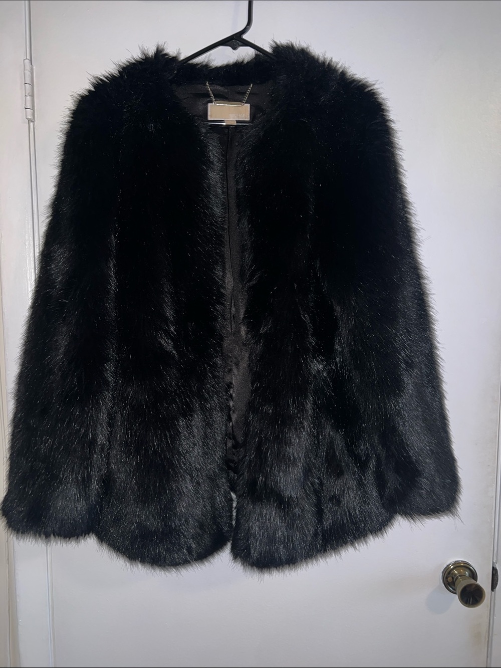 Ladies Michael Kors Black Faux Fur Jacket